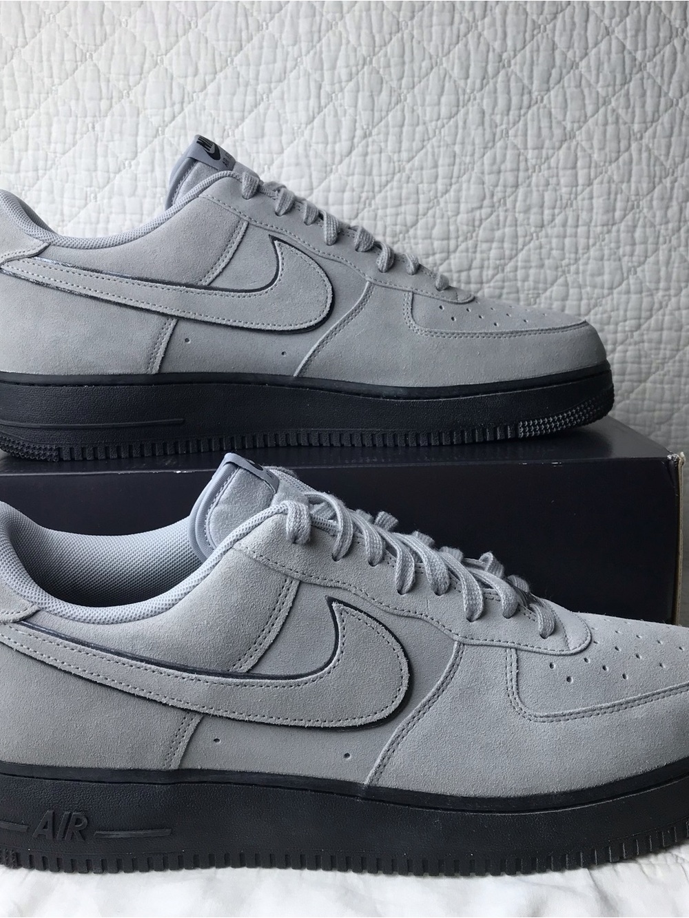 Nike Air Force 1 ‘07 LV8 Shoes Men’s SZ 15 Smoke Grey Suede Black HQ1966-001 - Picture 2 of 13